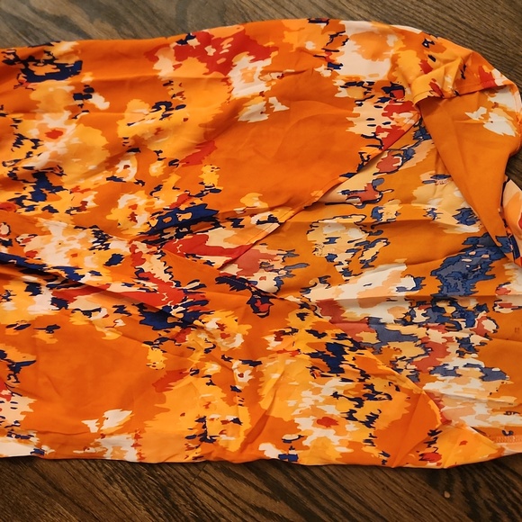 Orange Faux Wrap Dress - Picture 6 of 6